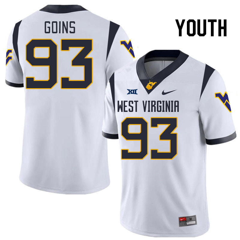 Youth #93 Quintin Goins West Virginia Mountaineers College 2024 New Uniforms Football Jerseys Stitch